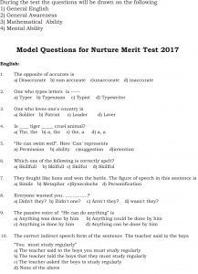 Model question paper